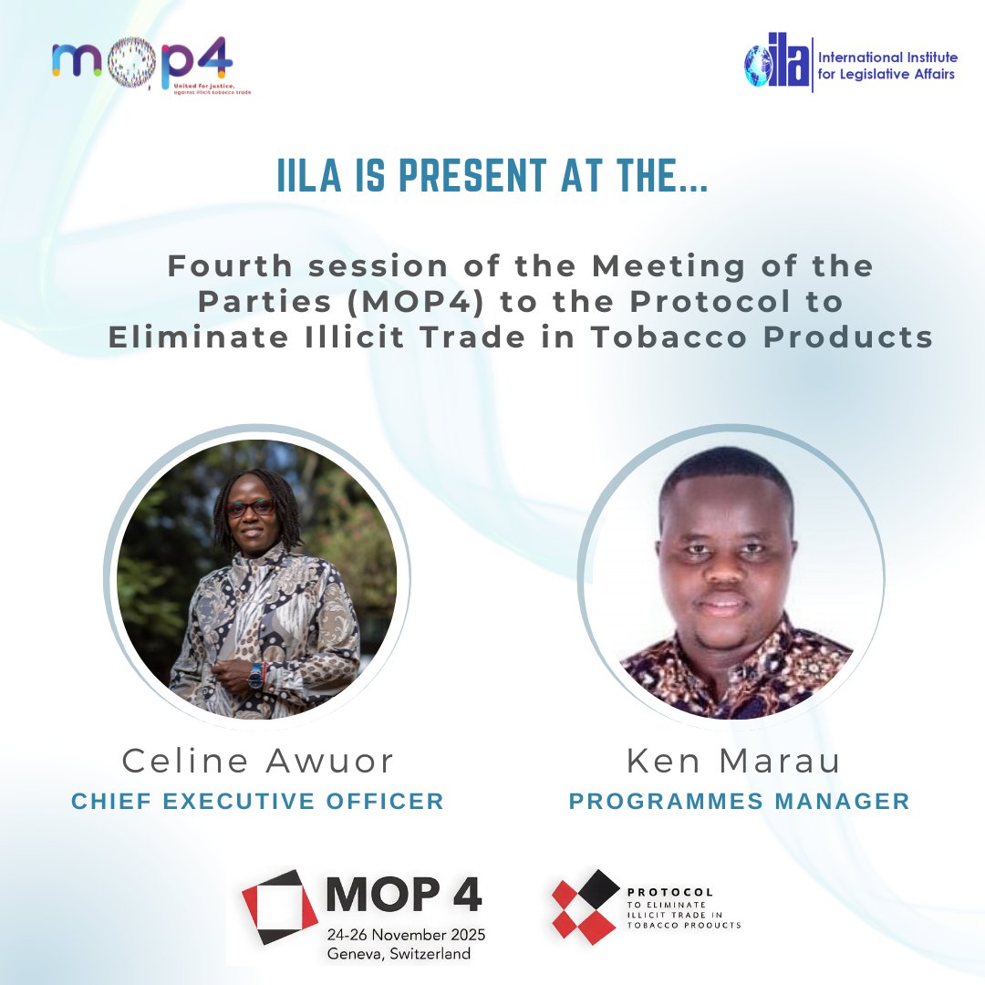 <a href="/FCTCofficial/">WHO FCTC</a> <a href="/FCTC_KH_FIOCRUZ/">WHO FCTC Knowledge Hub for Articles 17&18 -FIOCRUZ</a> <a href="/GKH_SLT/">WHO FCTC Knowledge hub on Smokeless Tobacco</a> <a href="/TheGGTC/">GGTC</a> <a href="/GATC_int/">Global Alliance for Tobacco Control (GATC)</a> <a href="/KETCA254/">Tobacco Control and Health Promotion Alliance</a> <a href="/csea_afric/">CSEA Africa</a> <a href="/MOH_Kenya/">Ministry of Health</a> <a href="/TobaccoFreeKids/">Campaign for Tobacco-Free Kids</a> <a href="/scadkenya/">SCAD KENYA</a> We are proud that our CEO <a href="/CMAwuor/">Celine M. AWUOR</a> and Programmes Manager <a href="/MarauKenny/">Kenny Marau</a> will be representing us at this important forum, joining global partners to push for practical steps that improve enforcement, strengthen cooperation, and protect the progress we’ve made in public health.