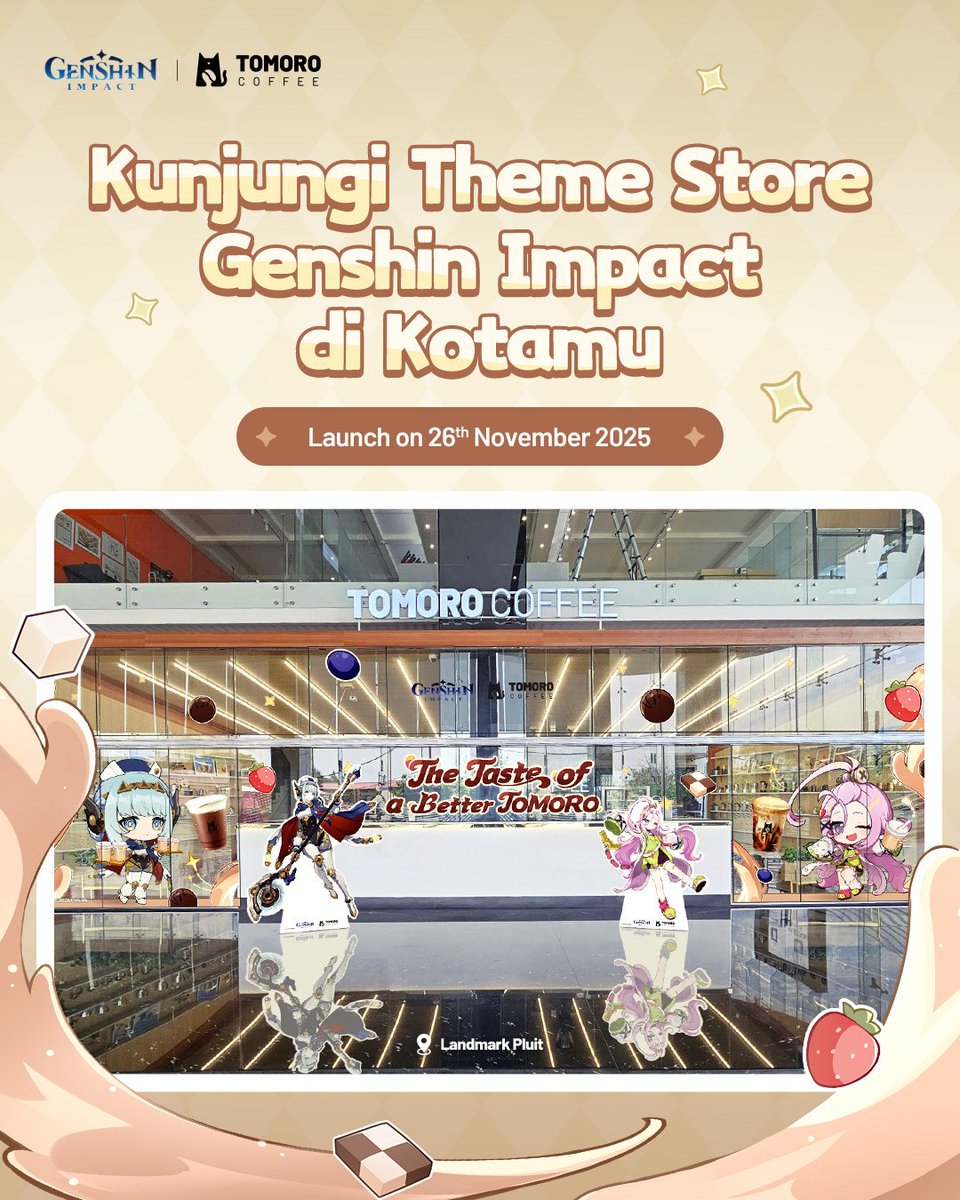 Genshin__Update's tweet image. Genshin Impact x TOMORO Collaboration in Indonesia Theme Stores
instagram.com/p/DRbk1RmE3U6/…
#GenshinImpact #原神 #원신