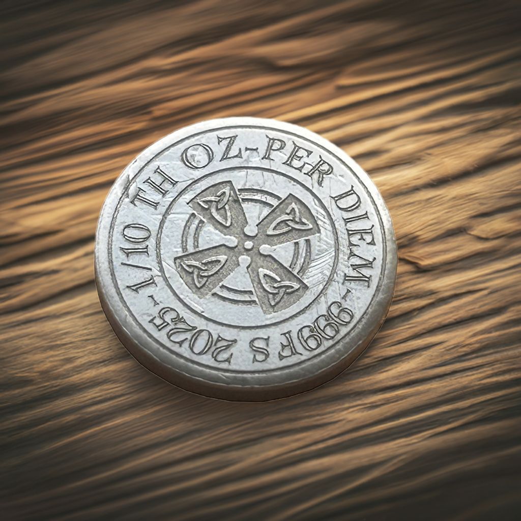 InfoScottish's tweet image. Your daily silver ritual, with a Celtic knot. The 3g Celtic Per Diem is pure solid fine silver, offering a unique way to stack value every day. A small piece of ancient heritage and modern bullion. 

Link in Bio.

#CelticPerDiem #FractionalSilver #DailyStack #Handpoured