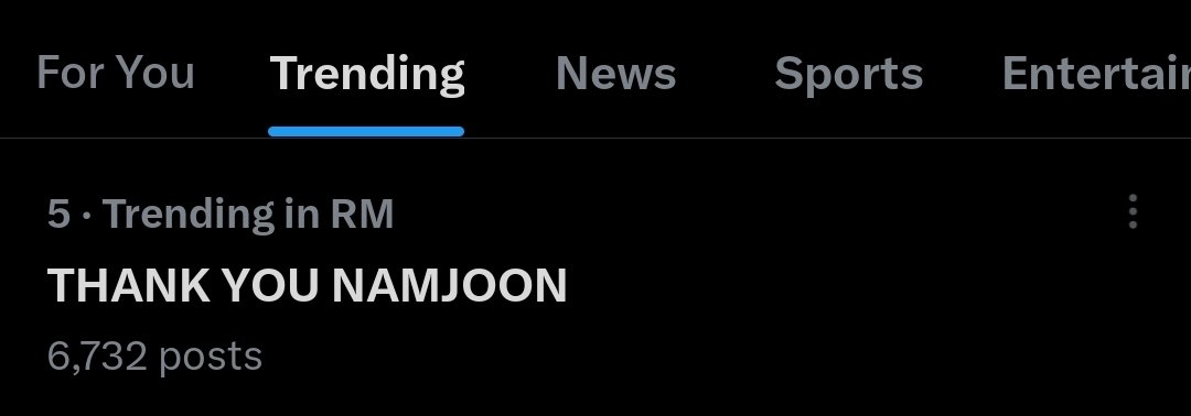 kimgayism's tweet image. thank you namjoon trending under the tag of RM worldwide 😭