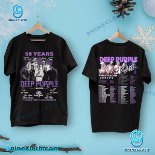 Deep Purple 58 Years World Tour 2026 T-shirt Celebrate 58 years of