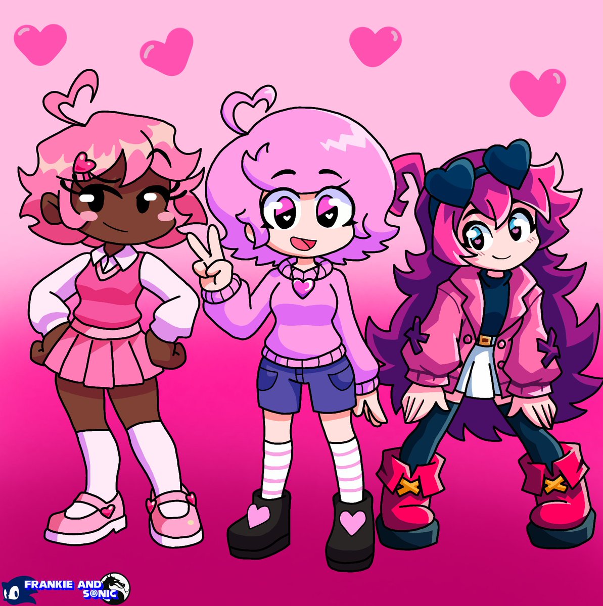 The Pink Trio Pinku belongs to BlueBirds Jaden belongs to