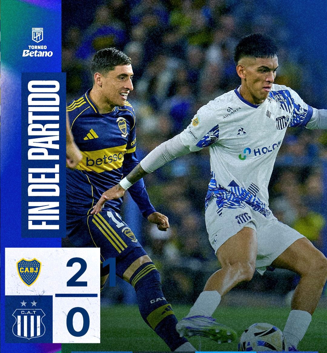 ADIÓS AL MATADOR 

#Boca venció 2-0 a #Talleres por los octavos de final del #ClausuraLPF. Con doblete de Miguel Merentiel, el Xeneize eliminó al Matador en la Bombonera y, de esta forma, ya no quedan equipos cordobeses en los Playoffs del certamen. 🏆🔵⚪️🔚
