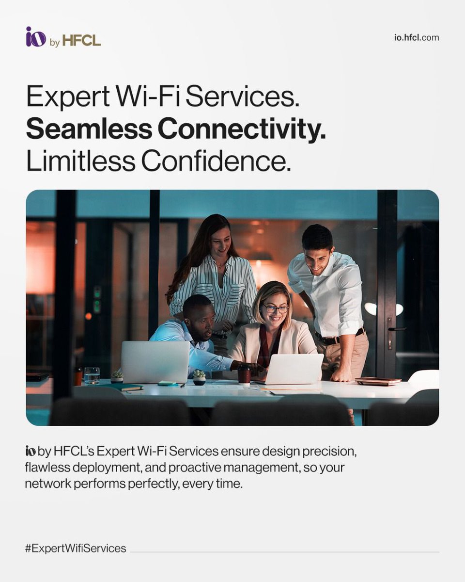 iobyhfcl's tweet image. With IO by HFCL’s Expert Wi-Fi Services, you get precision-driven network design, flawless deployment, and proactive management that keeps your business running without zero operational interruptions.

Explore more: lnkd.in/gVHsYKpi

#ExpertWifiServices #WiFiForever #WiFi