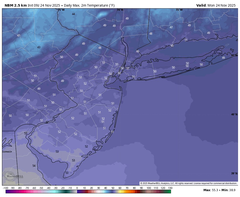 Good morning! Today will be decent in the NYC metro area. We’ll have mostly sunny skies and a light NW breeze. After a chilly start again, high temps will reach the lower 50s. Clouds will begin increasing tonight, but it remains dry.
