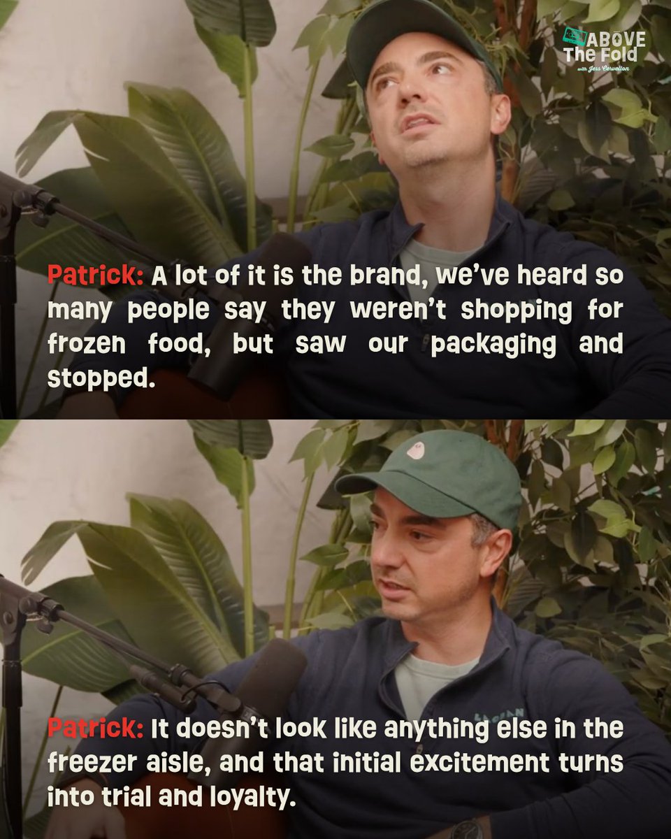 abovethefoldpod's tweet image. laoban wins in the freezer aisle because it doesn’t look like the freezer aisle ❄️ patrick says people weren’t even shopping for frozen food — the packaging stopped them cold. surprise → trial → loyalty. that’s brand power. #CPG #BrandBuilding #PackagingDesign