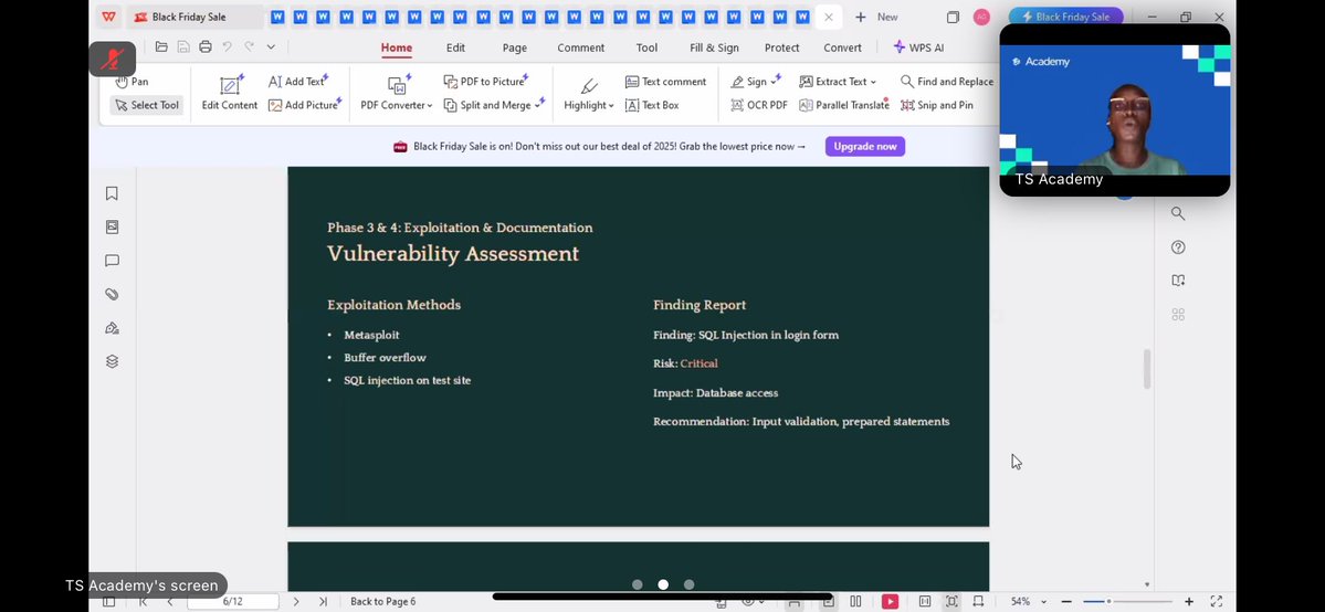 itzgoka's tweet image. Just learned about Vulnerability Assessment at @TSAcademyOnline exploitation methods, documentation, and analyzing critical risks like SQL injection. #CyberSecurity #InfoSec
