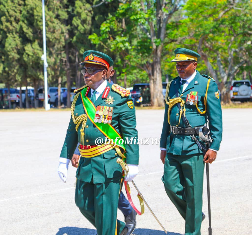 Vice President and former CDF General CGDN Chiwenga is attending in full military ceremonial dress.