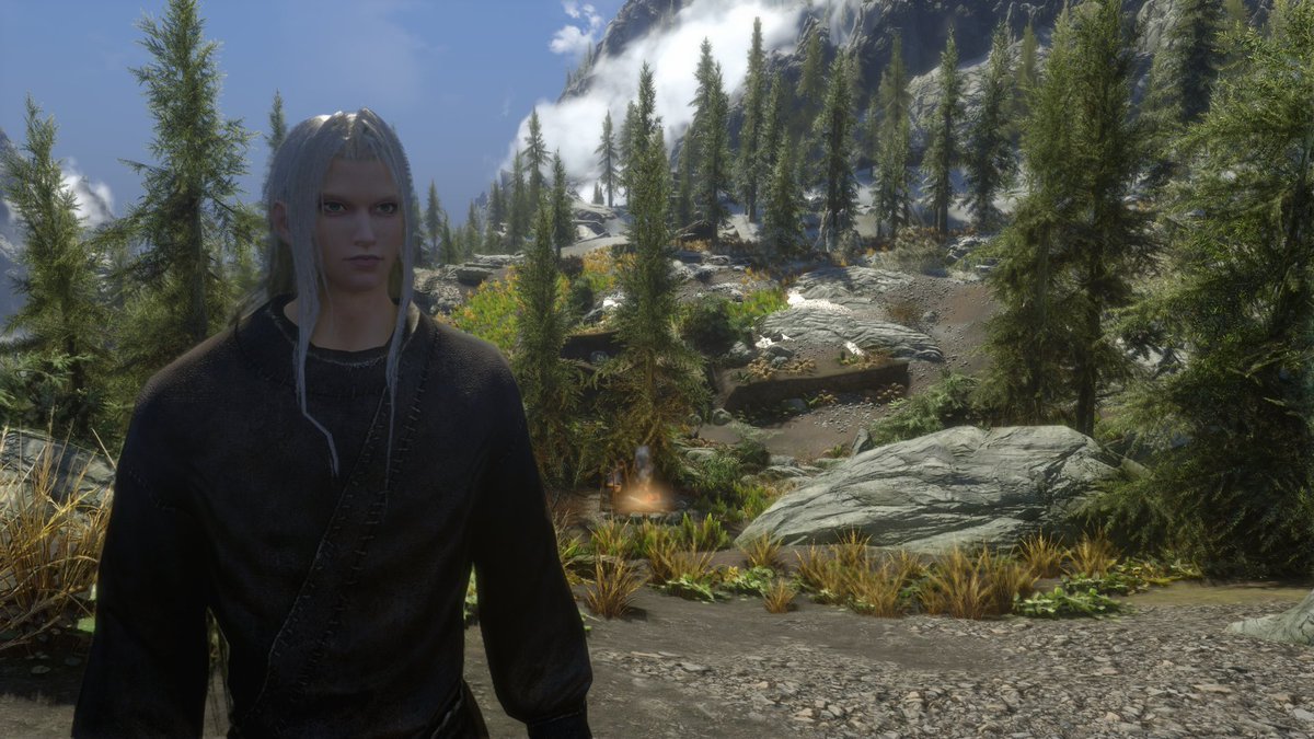 hackeraxe_art's tweet image. A rushed version of Sephiroth into Skyrim. He has no facial features, hair physics, or material beyond just the diffuse right now. I&apos;m going to use community shaders to try and get his materials looking good before doing any facial feature rigging and physics.