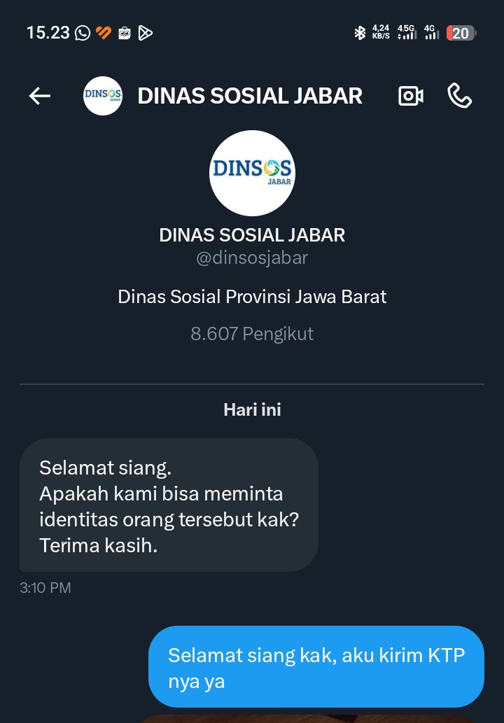 ubiojol's tweet photo. UPDATE:
Sudah diDm admin Dinsos Jabar🙏🏻 semoga Nurhadi cepat dapat bantuan🙏🏻 https://t.co/yoiQqE88fi