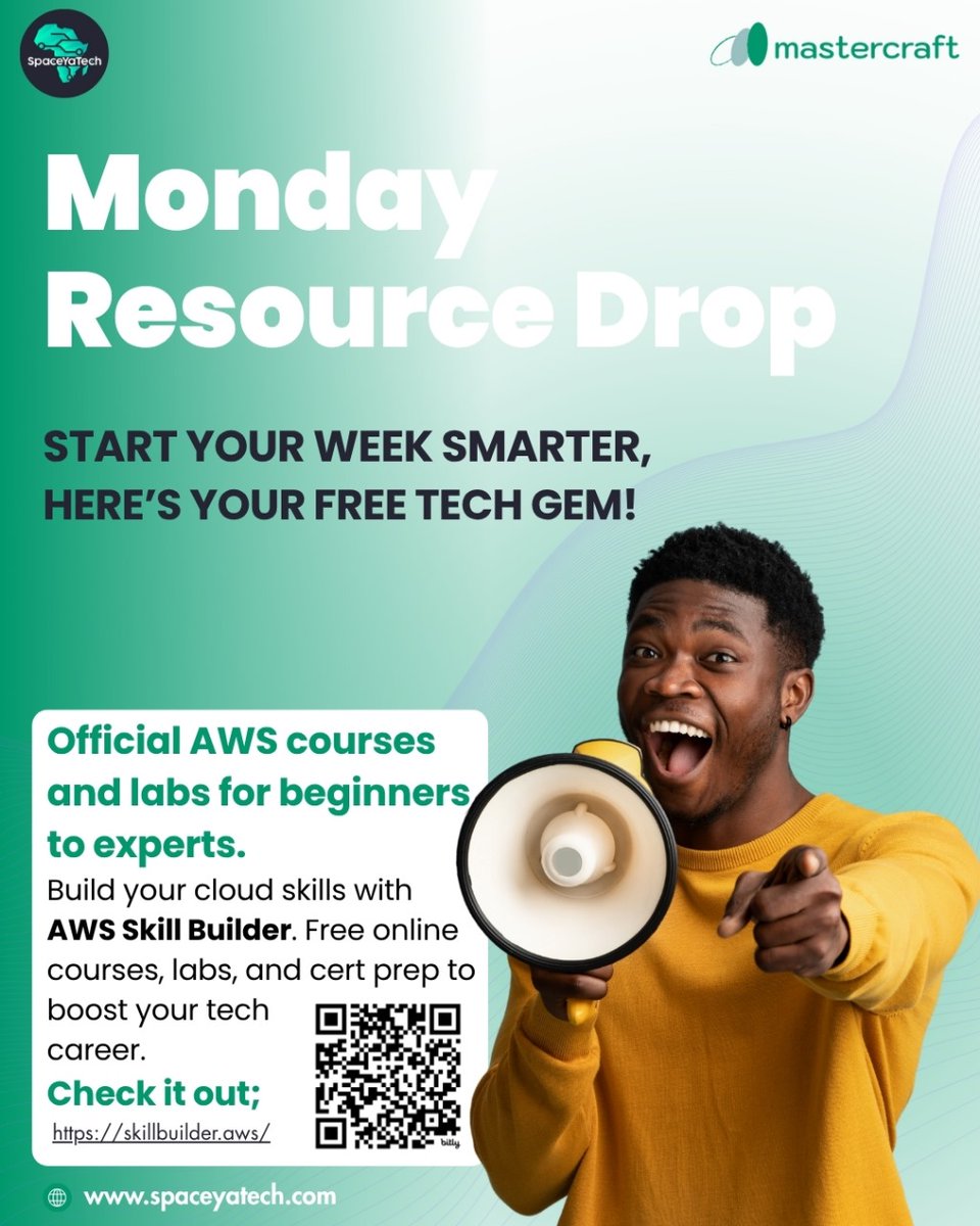 SpaceYaTech's tweet image. Level up your Monday with free AWS courses and hands-on labs to sharpen your cloud skills.🔥 #MondayResourceDrop #SpaceaYaTech