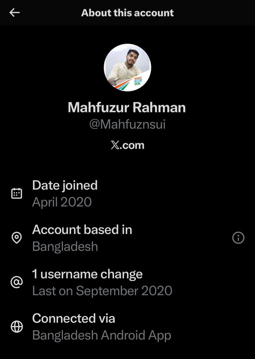 VarunKrRana's tweet image. A Bangladeshi was serving as the Congress student‑wing coordinator in Assam. He has now deactivated his account. 

He was fighting for ‘Democratic values’ in India from Bangladesh 🙂