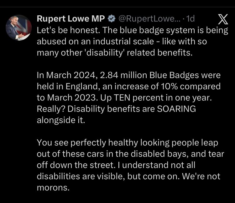 Danwhite1972's tweet image. Dear #Reform voters, 
Genuine question.
Are you comfortable with these ableist comments from your representatives about Disabled adults &amp;amp; children?
Remember these people are NOT experts in any field of disability, have NO understanding of it.
Thoughts on this ignorance?
