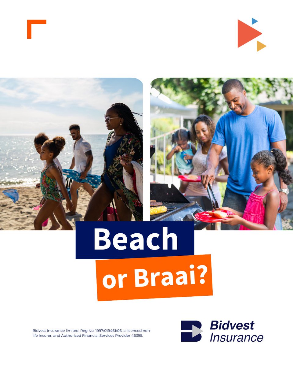 That time of year when your biggest decision is… beach or braai? ☀️ Stay safe, stay covered with Tyre &amp; Rim #BidvestInsurance, so the only thing you worry about is what’s on the braai. 🍗  #SummerBreak 🔗 Read More eou5.short.gy/gJTIgD