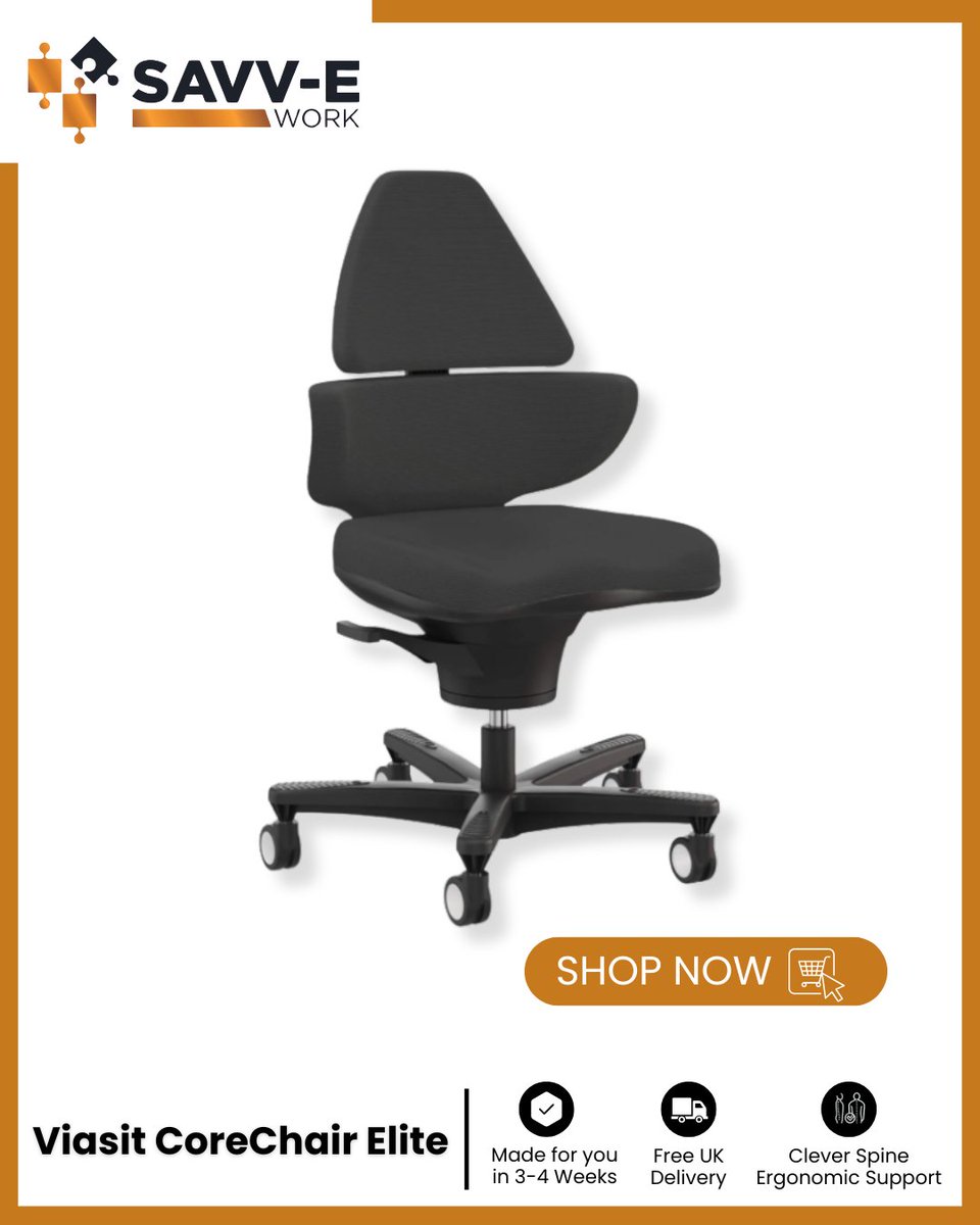 savvework's tweet image. Revolutionise the way you sit.

The Viasit CoreChair Elite adapts with you, allowing tilts in every direction so your body stays active while you work.

📍 savv-e.co.uk/collections/ac…

#savvework #ergonomicfurniture #activeoffice #healthyworkplace #sitsmart