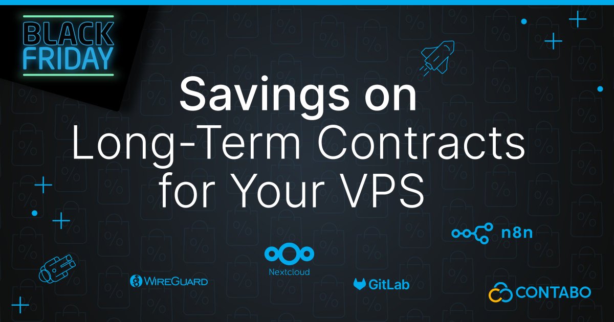 ContaboCom's tweet image. Up to 25% off long-term VPS plans &amp;amp; significant discounts on selected add-ons – start the Black Friday Week with major savings on VPS plans &amp;amp; more👉 contabo.blackfriday

#BlackFridayDeals #VPSHosting #CloudHosting #TechSavings
