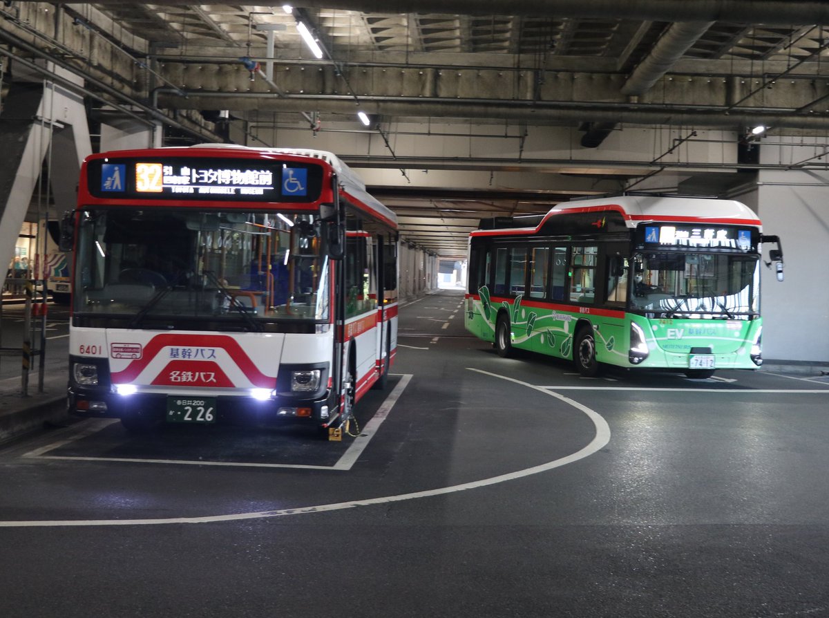 昨日はなが～い基幹バスを撮影に。名鉄バス名古屋営業所に貸出中の6401