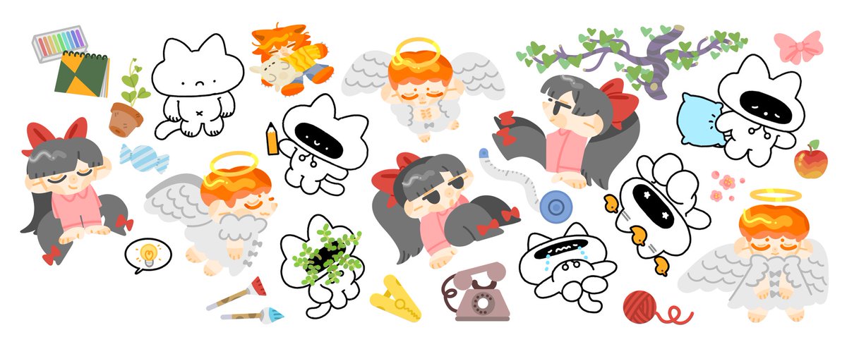 hitoriakai's tweet photo. モチモチ　ワールド
#イラスト
#創作 https://t.co/71qL7HU1q9