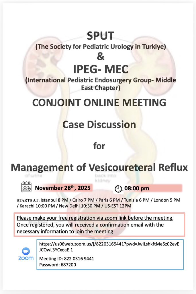 ipegme's tweet photo. SPUT &amp; IPEC- MEC Conjoint Meeting- Management of VUR 

Zoom Link:
https://t.co/h6Ttmuf4Px

Meeting ID: 822 0316 9441
Password: 687200 https://t.co/ea3qfmN1Ra