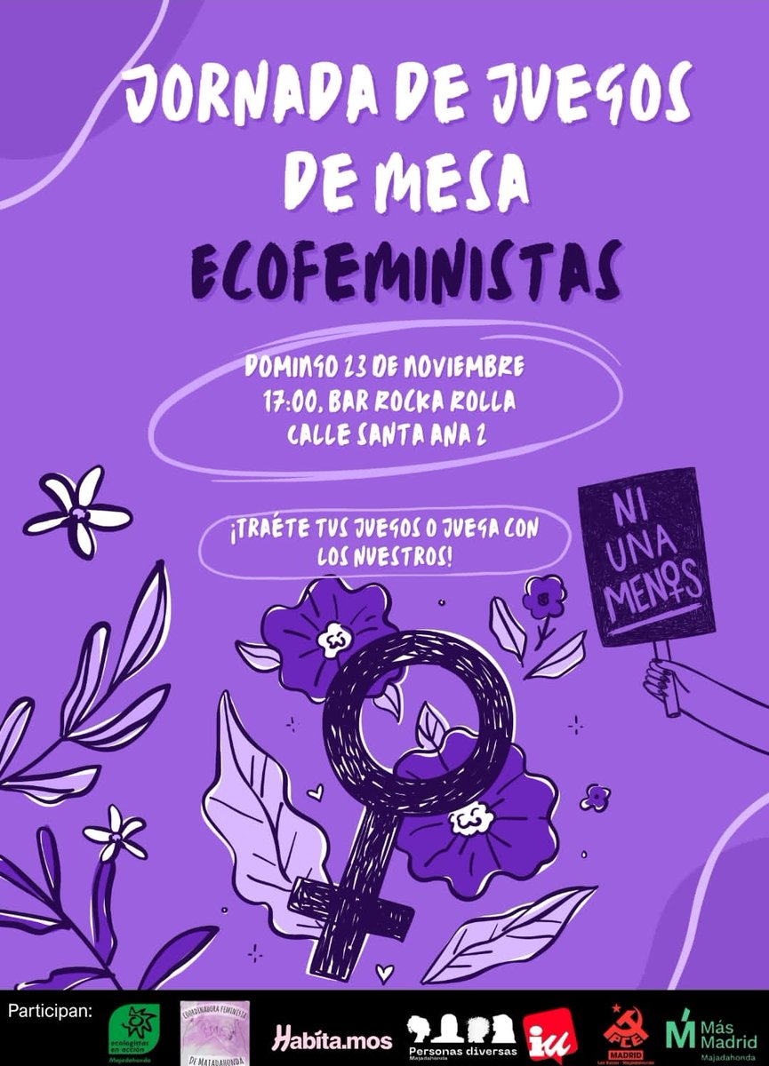 Ayer tuvimos una bonita tarde de juegos dentro del marco de las jornadas feministas por el día por la eliminación de las violencias contra las mujeres.
Gracias a todas y todes por participar.
#majadahondafeminista 
💜💜💜💪