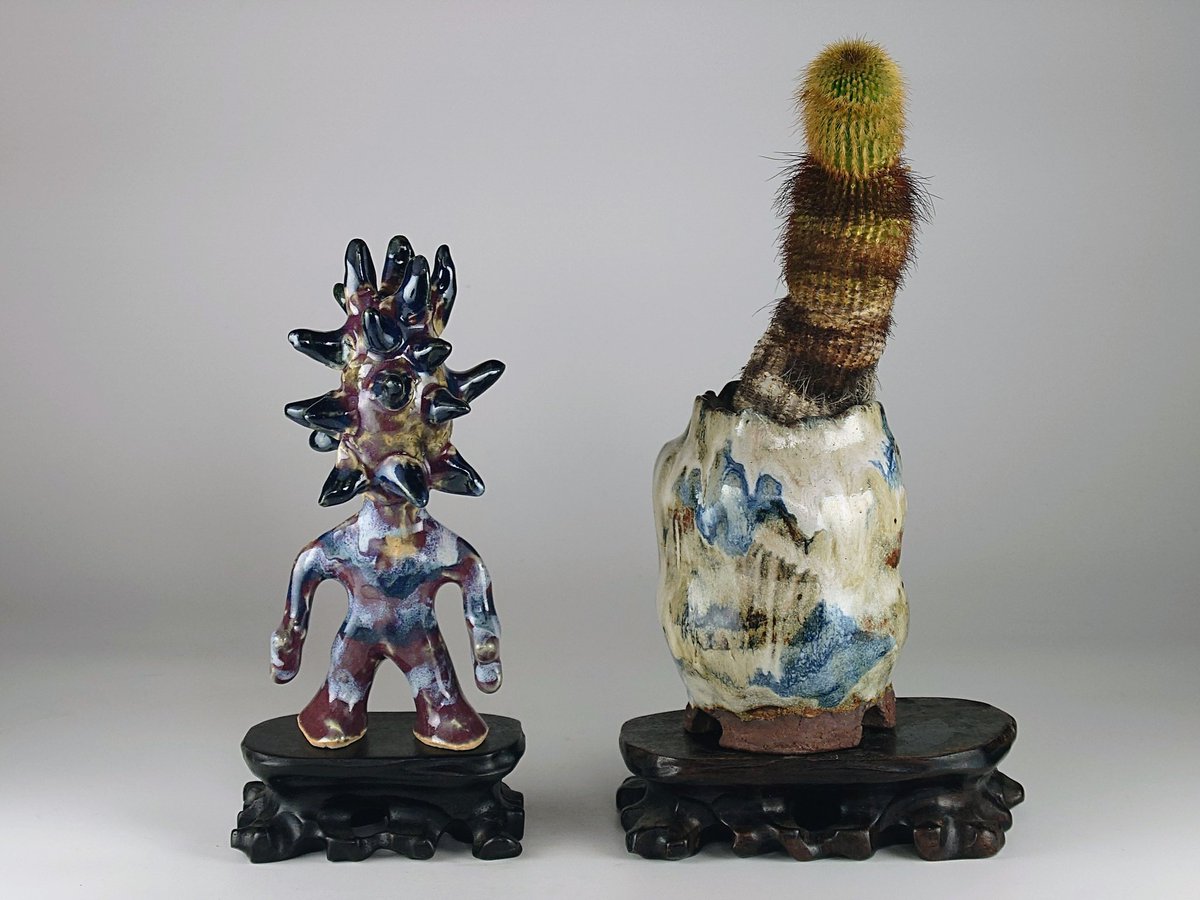 セラミックヒューマンとゆらぎ鉢入り多肉植物」 コレクション 現実逃避