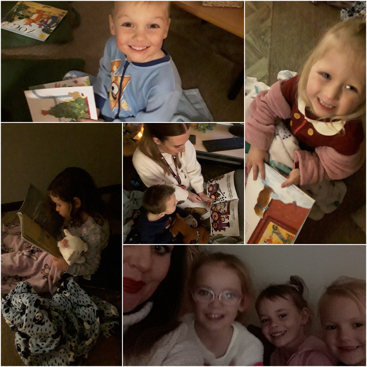Reading by fireside in EYFS