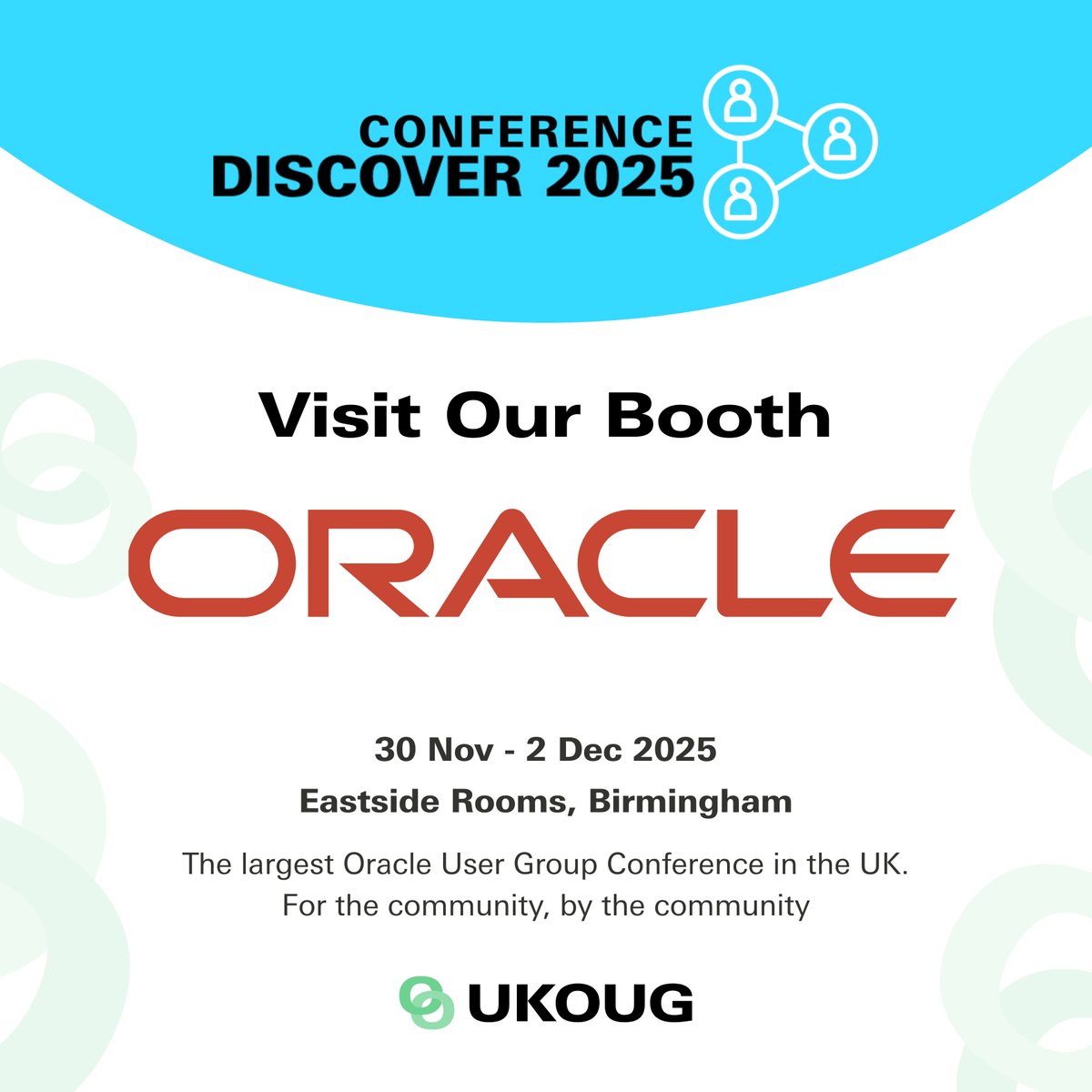 oracleugs's tweet image. Visit the Oracle booth at @UKOUG Conference Discover 2025! If you are heading to Birmingham, UK 30 Nov - 2 Dec, be sure to stop by the Oracle booth and see how Oracle is driving innovation with Data and AI. social.ora.cl/60197nkqT