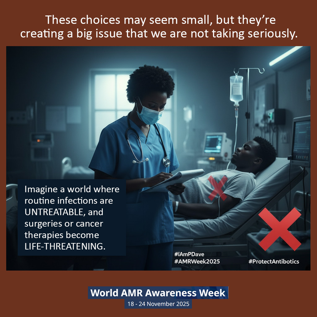pdaverocks's tweet image. "Did You Know Misusing Antibiotics Could Make Simple Infections Deadly?" 

Every time antibiotics are misused, we lose a little bit of their power and that’s a fight we can’t afford to lose.
 #iAmPDave #MediaTechStrategist #AMRWeek2025 #AntimicrobialResistance  #MediaEis #AMR