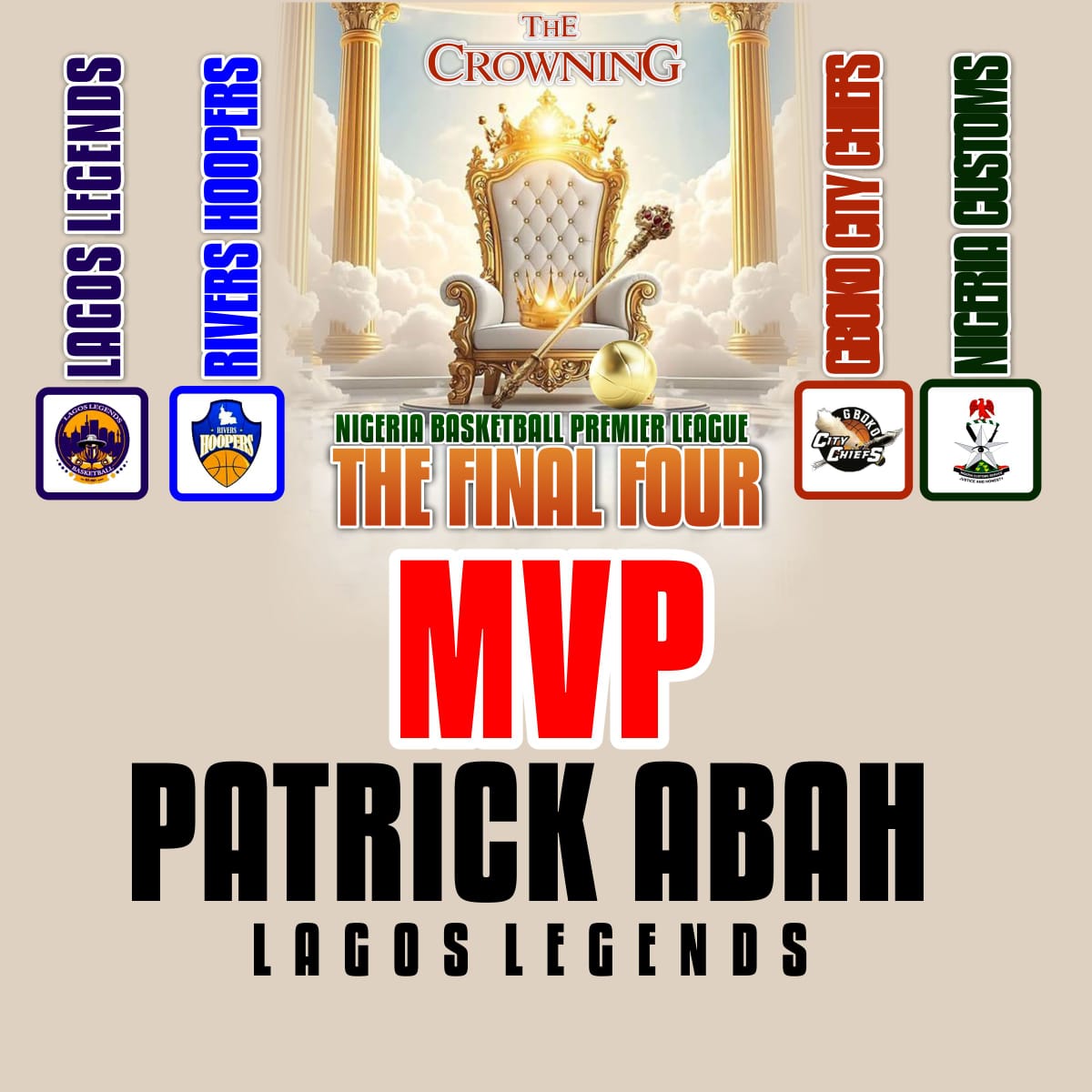 uch3_D_Fanatik's tweet image. Accolades of the 2025 #NPBLFinal4 

MVP - Patrick Abah (Lagos Legends) 

Top 5 
Tolani Buhari (Lagos Legends) 
Idogu John (Rivers Hoopers) 
Patrick Abah (Lagos Legends)
Chingka Garba (Lagos Legends) 
Peter Olisemeka (Rivers Hoopers) 

#BallChatWithKenny
