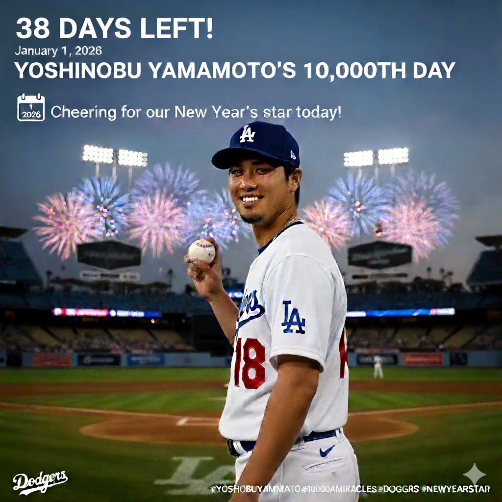 green_tea0141's tweet photo. 38 days to 10,000.
May this journey become someone’s hope.
May his path light the way forward.
He throws like a prayer.
He moves like a wish.
Every pitch, a quiet offering.
#Yamamoto10000Days #Countdown #Dodgers #PrayerInMotion https://t.co/HBe1uM7l8f