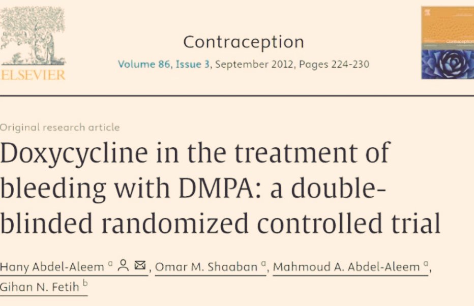 PJaseja's tweet image. Doxycycline is being tried for menstrual bleeding... Similar mechanism described below... MMP inhibitor &amp;gt; stabilise the endometrium&amp;gt; controls bleed 
Any other antibiotic which has some atypical indications of use ?? @thenerdnxtdoor2
#MedTwitter #INICET