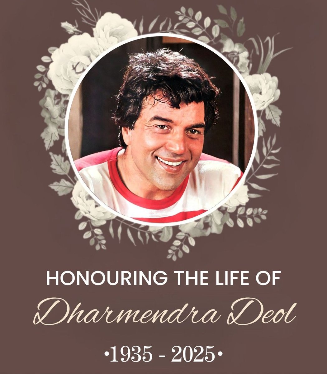 investify7272's tweet image. Bollywood’s He-Man, Dharmendra Ji, has left us. His legacy of six decades of iconic performances will forever live on. Rest in peace.
#ptcpunjabi #ptcnetwork #dharmendra #heman