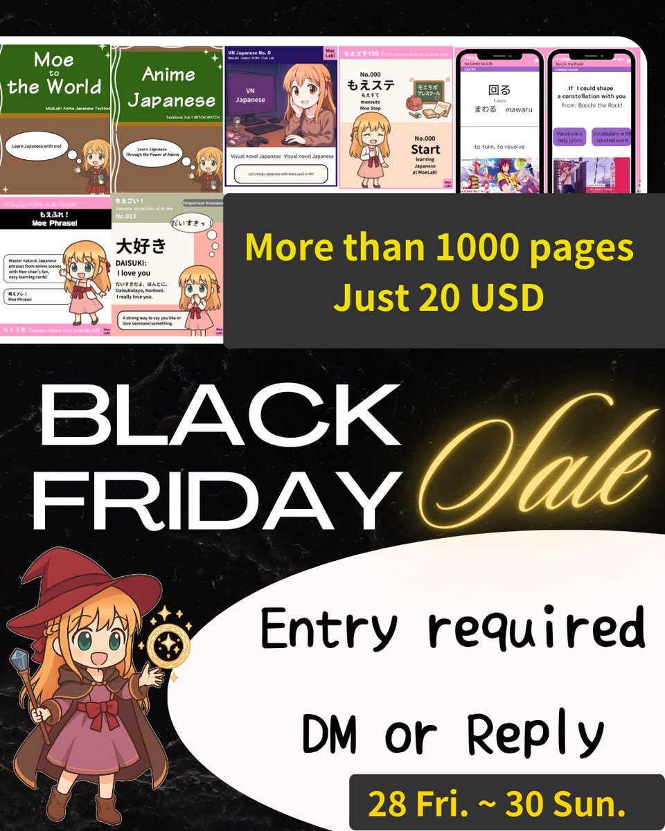 moe_moelab's tweet image. It’s almost time! 🖤✨

Black Friday (Nov 28–30) — over 1000 pages of materials, cards &amp;amp; app access!

You can even get items no longer on sale 🎁
Reply or DM to join 💌