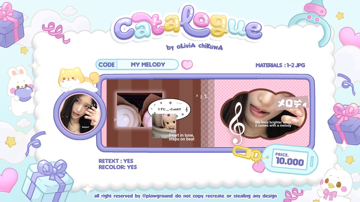 plawground's tweet image. testung 1,2,3 duar!! 
repost is appreciated 😋

🅾️spek time! 🕘 #olipospek
oLiviA chiKuwA membawa 2 layout baru yang bernama &quot;my melody&quot; &amp;amp; &quot;envelope love&quot; &amp;amp; aku sekaligus optip juga! 

jika ada kesamaan dengan BA lain mohon DM aku dengan kalimat baik ia 🥹🫶🏻

#zonauang #zonaba