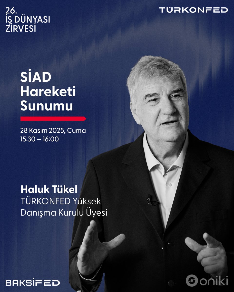Türk iş dünyasının tarihsel gelişimini ve örgütlenme kültürünü ele alan SİAD Hareketi çalışmamız, bu yıl TÜRKONFED 26. İş Dünyası Zirvesi’nde tanıtılıyor.

TÜRKONFED Yüksek Danışma Kurulu Üyesi Haluk Tükel, SİAD’ların ortaya çıkışından günümüze uzanan bu yolculuğu ve çalışmanın