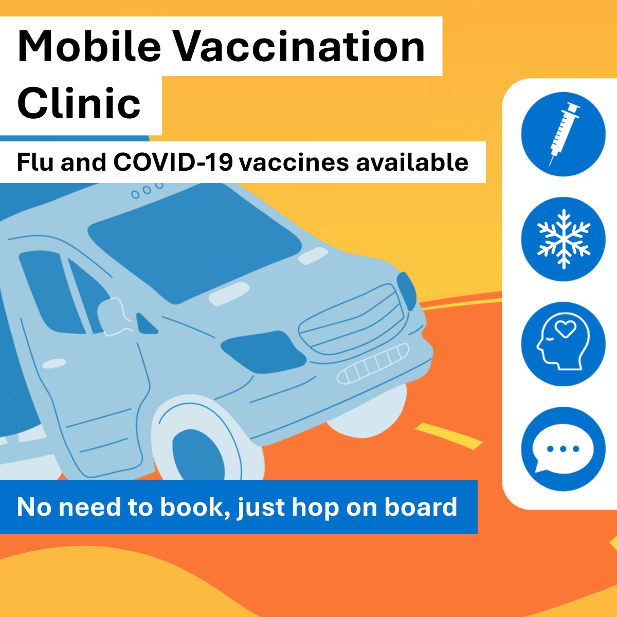 Winter is coming - don’t let flu slow you down ❄️ 

Mobile vaccination clinics are happening this week across Dudley, Sandwell, Walsall and Wolverhampton.

✅ No appointment needed
✅ Free for those eligible

Stay well this winter - get your flu vaccine ➡️ orlo.uk/xxQzh