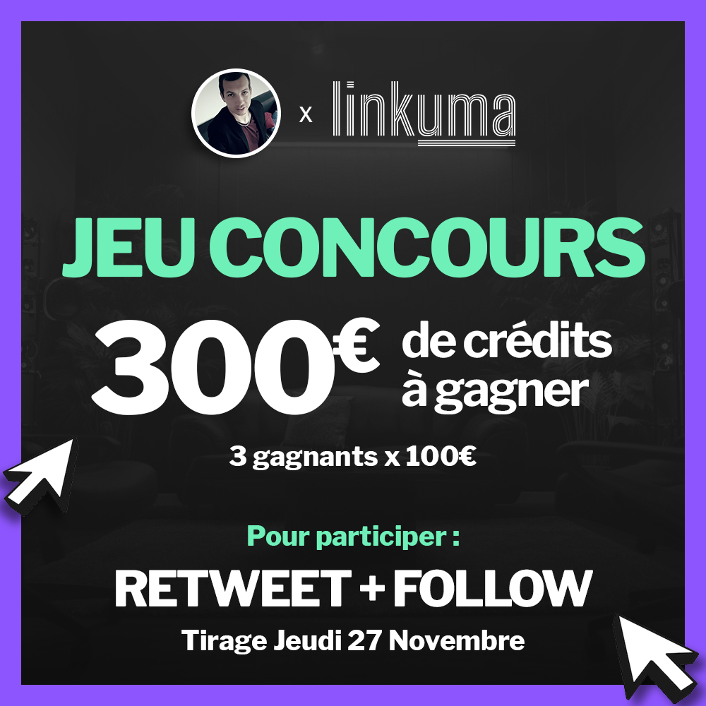 matthieu_seo's tweet image. 🚀 300€ à gagner chez @Linkuma_off !

3 gagnants à 100€
Idéal pour profiter des Linkuma Deals du Black Friday

➡️ Pour participer :
RT + Follow @Linkuma_off et @matthieu_seo 

Tirage Jeudi 27/11 à 18h