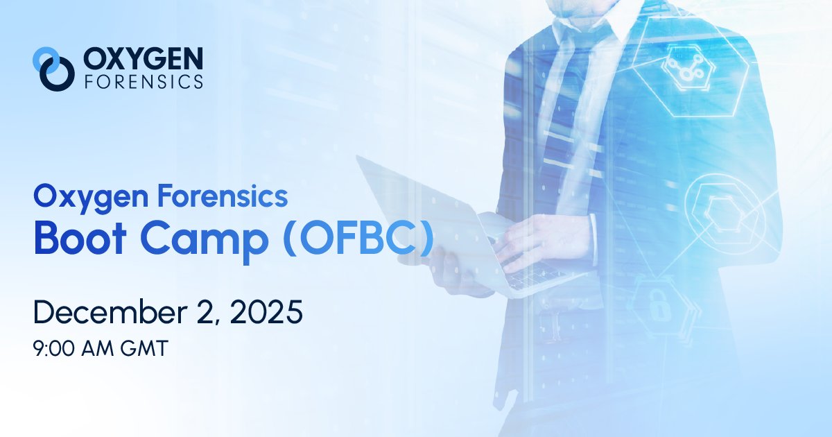 oxygenforensic's tweet image. 📣 Oxygen Forensics BootCamp – Live Online!

📅 Feb 12, 2025
⏰ 9:00 AM GMT
💻 Online

Enhance your mobile forensics toolkit—learn device extraction, data imports, organization, workflow optimization, and practical reporting skills.

👉 Register now: hubs.li/Q03VmBGf0