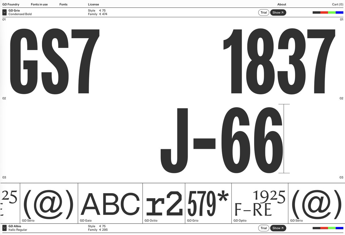 thisisgrey's tweet image. Gärde Design Studio is pure Swedish white-cyber and you may say this vibe is very 2010s but I say, until home robots become boring, this vibe is more valid. Also, they produce great type (foundry.gardedesign.se). Super hard working.
[Link↓]