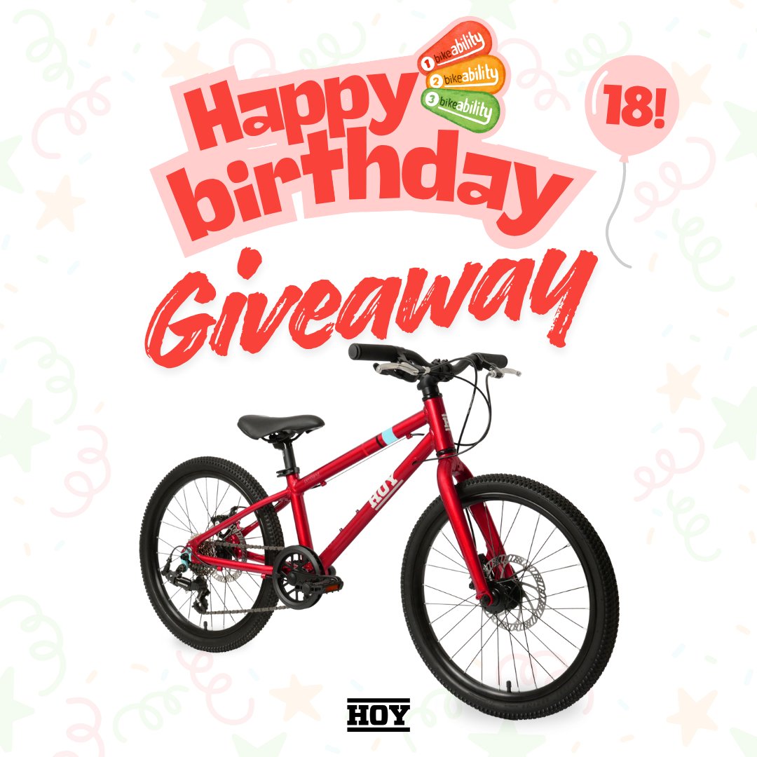 BikeabilityUK's tweet image. It’s our birthday &amp;amp; we’re celebrating with a BIG #giveaway 🎉

Win a @HOYbikes Pentland 20&quot; Kids Bike (RRP £449.99) perfect for young adventurers!

Enter:
💚 Like &amp;amp; repost
💬 Say &quot;Happy Birthday Bikeability!&quot;
✅ Follow @BikeabilityUK

Ends midnight Sun 30 Nov. UK only—T&amp;amp;Cs apply.