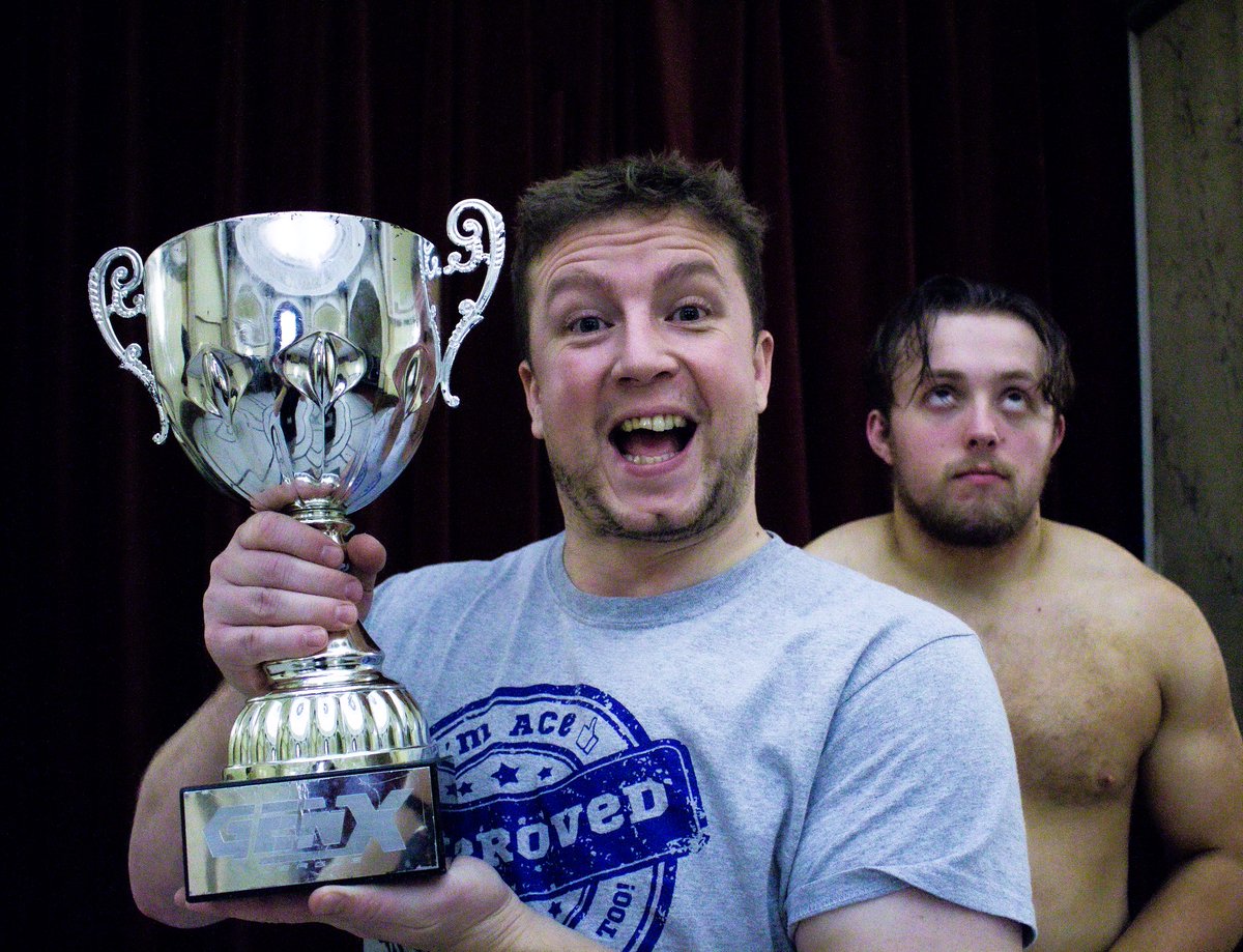A celebration for the new <a href="/NGWrestlingUK/">NGW- New Generation Wrestling</a> Gen X Champion (and reigning True NGW Champion).

<a href="/ItsHardManDan/">H.M.D</a> was admiring the lovely Hull City Hall ceiling at the very moment this photo of Ace Matthews was taken.

📷 IG/blueeyesandvillains