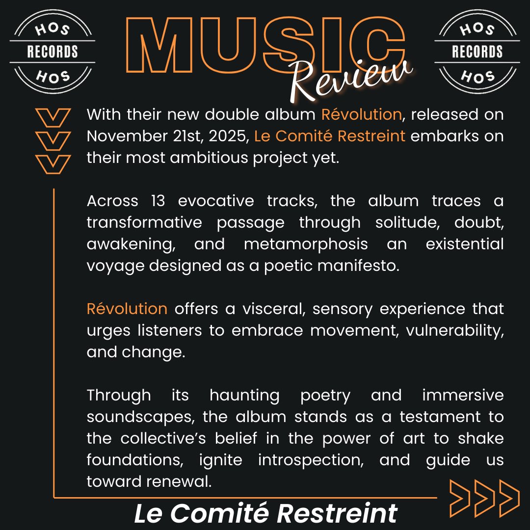 HosRecord's tweet image. 🚨Discover : @lecomiterestreint 
👉New release Out Now !

✅ Spotify : open.spotify.com/track/72bv4LLM…
✅ Website : lecomiterestreint.com
 
🚨Your music review here (or DM us):
app.musosoup.com/submit/HOSReco…

#curator #soundscape #electropop