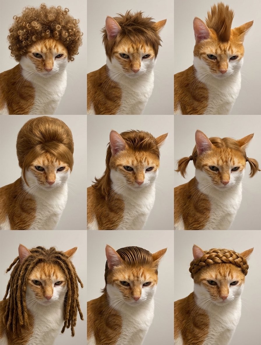 给我们家招财设计了个发型，哪个好看👀