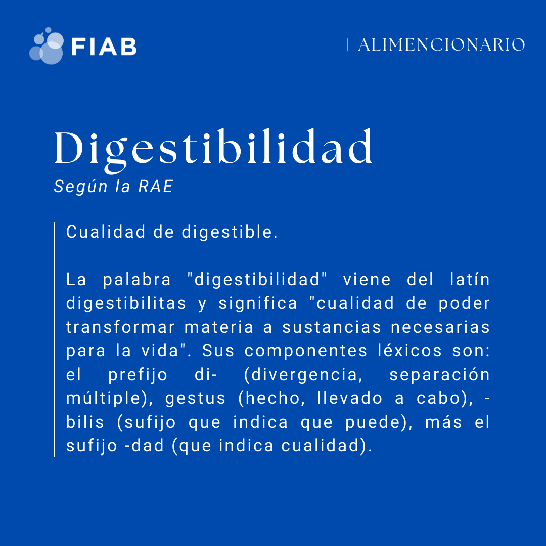 esFIAB's tweet image. Vamos un día más con una nueva palabra del #Alimencionario de FIAB 📖🍎

🔎Pista: se refiere a la cantidad de nutrientes absorbidos por una persona

Hoy hablamos de 🔹#Digestibilidad