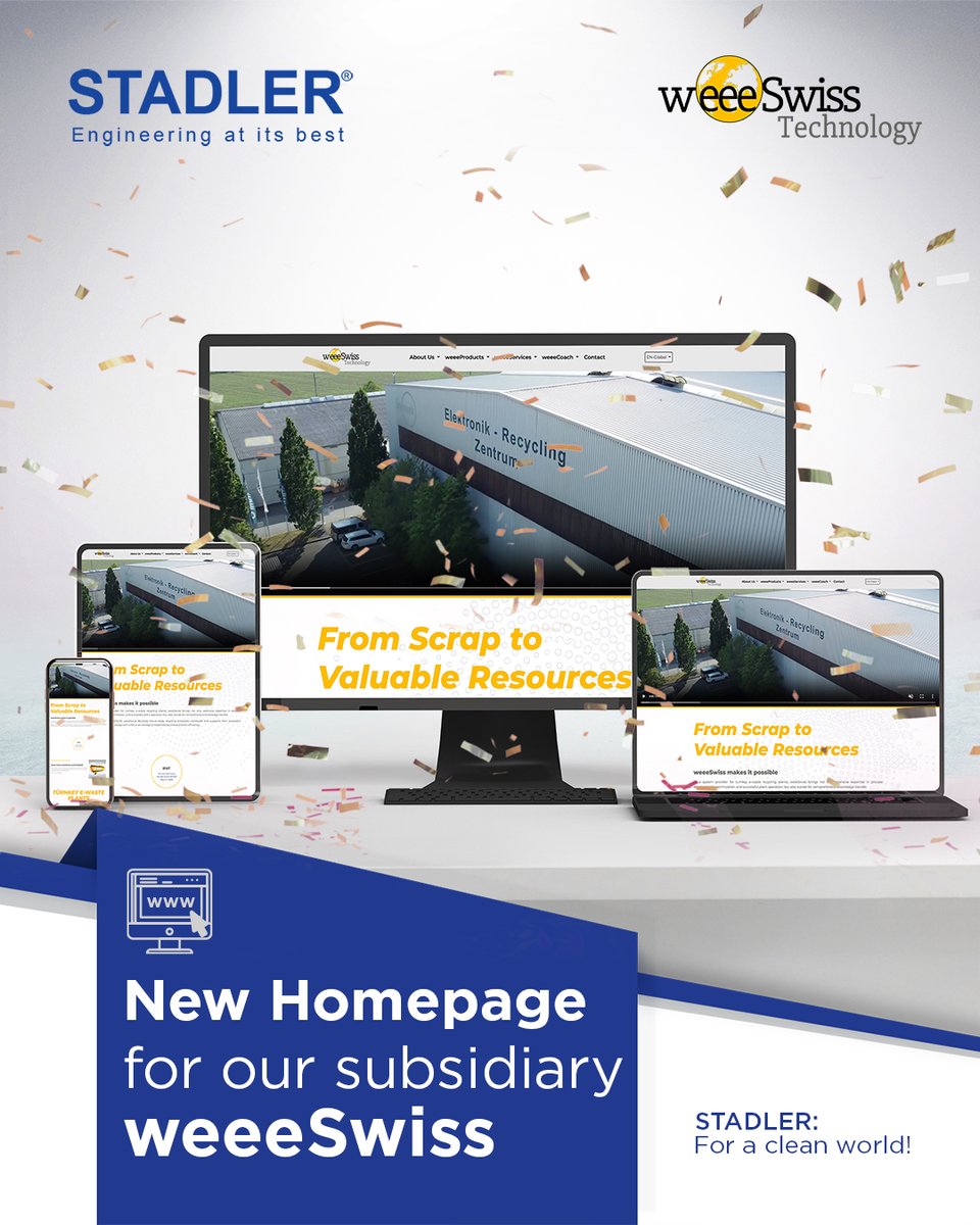Stadler_Group's tweet image. We’re excited to unveil the brand-new online home of #weeeSwiss:
weeeswiss.com

The website has been designed to deliver a clear, informative and effortless experience — direct access to everything you need to know about advanced #sorting and #recycling of #ewaste