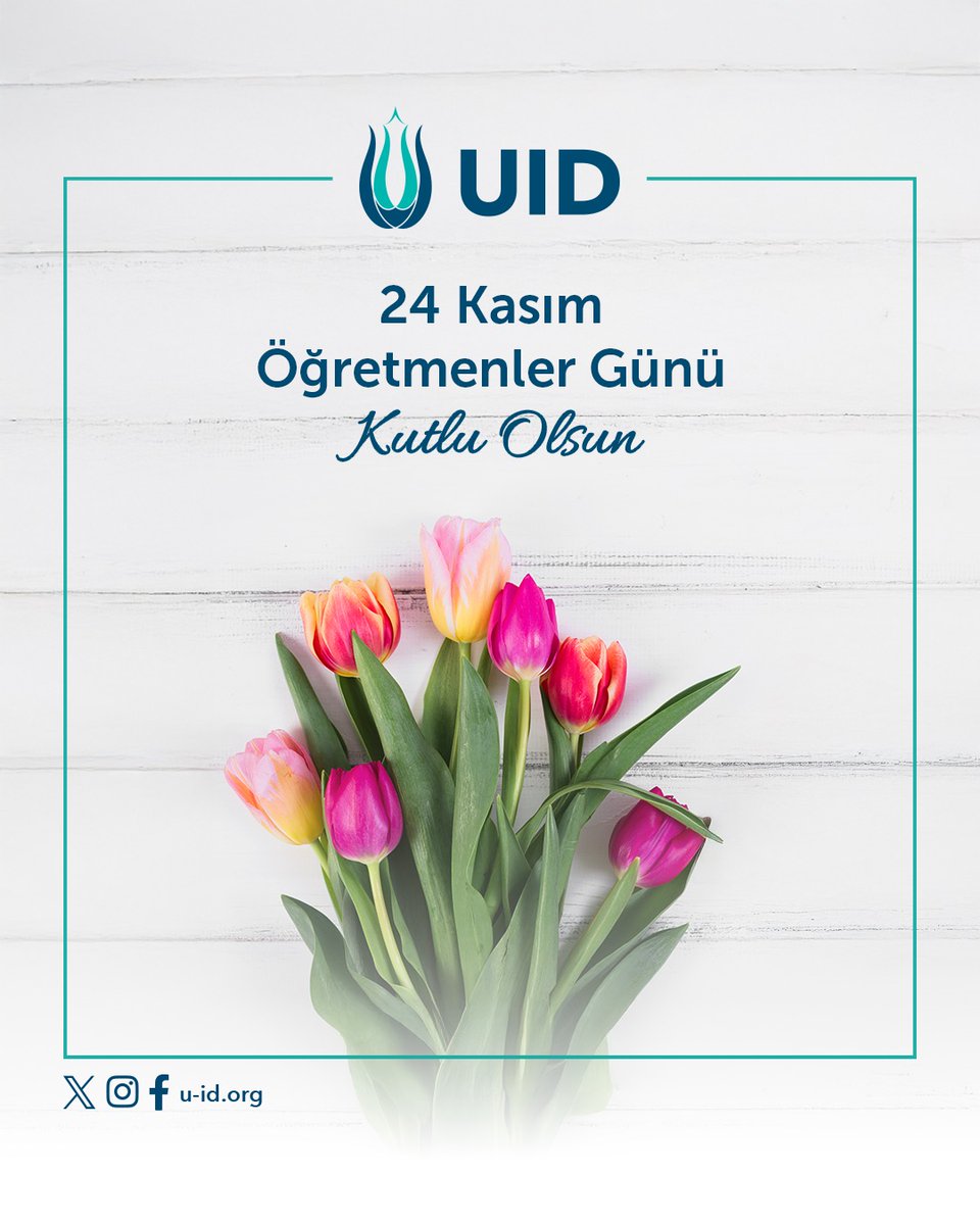 U_I_D's tweet image. 24 Kasım

🇹🇷 Öğretmenler Günü

24 Kasım, eğitim hayatımıza yön veren ve geleceğimizi şekillendiren öğretmenlerimizi anmak ve teşekkür etmek için anlamlı bir gündür.
Özveriyle görev yapan tüm öğretmenlerimizi saygıyla selamlıyor; toplumun gelişimine sundukları katkıları takdirle…