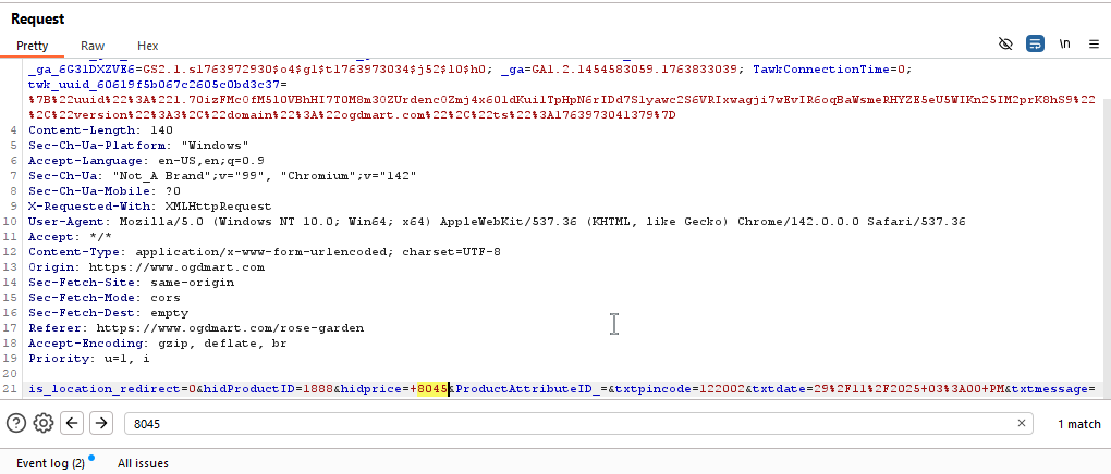 LunexNet's tweet image. I Found a pricing issue on OgdMart today.
If someone tweaks the values during “Add to Cart” or checkout, the system accepts the wrong price and still completes the order.
Sharing for awareness. stay alert &amp;amp; stay safe.

#WebSecurity #CyberAlert #TechSafety #BugBounty