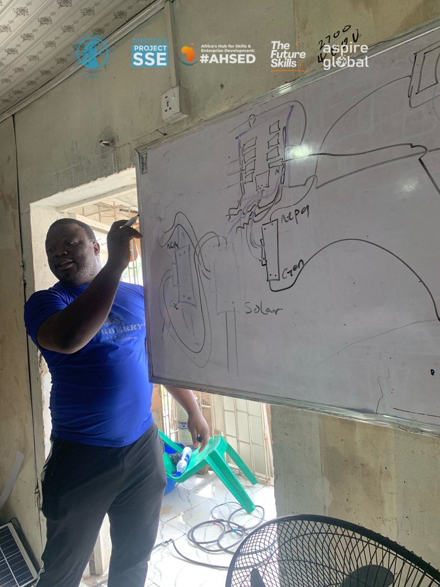 OfficialAHSED's tweet photo. Just visited our Solar Installation center—these Project SSE (Proudly sponsored by Tantita security Company) trainees are locked in and learning fast. 

Even the ladies are out here installing solar like pros. 

The future is bright. ☀️⚡️ #ProjectSSE #AHSED https://t.co/9kKKu10W5Y