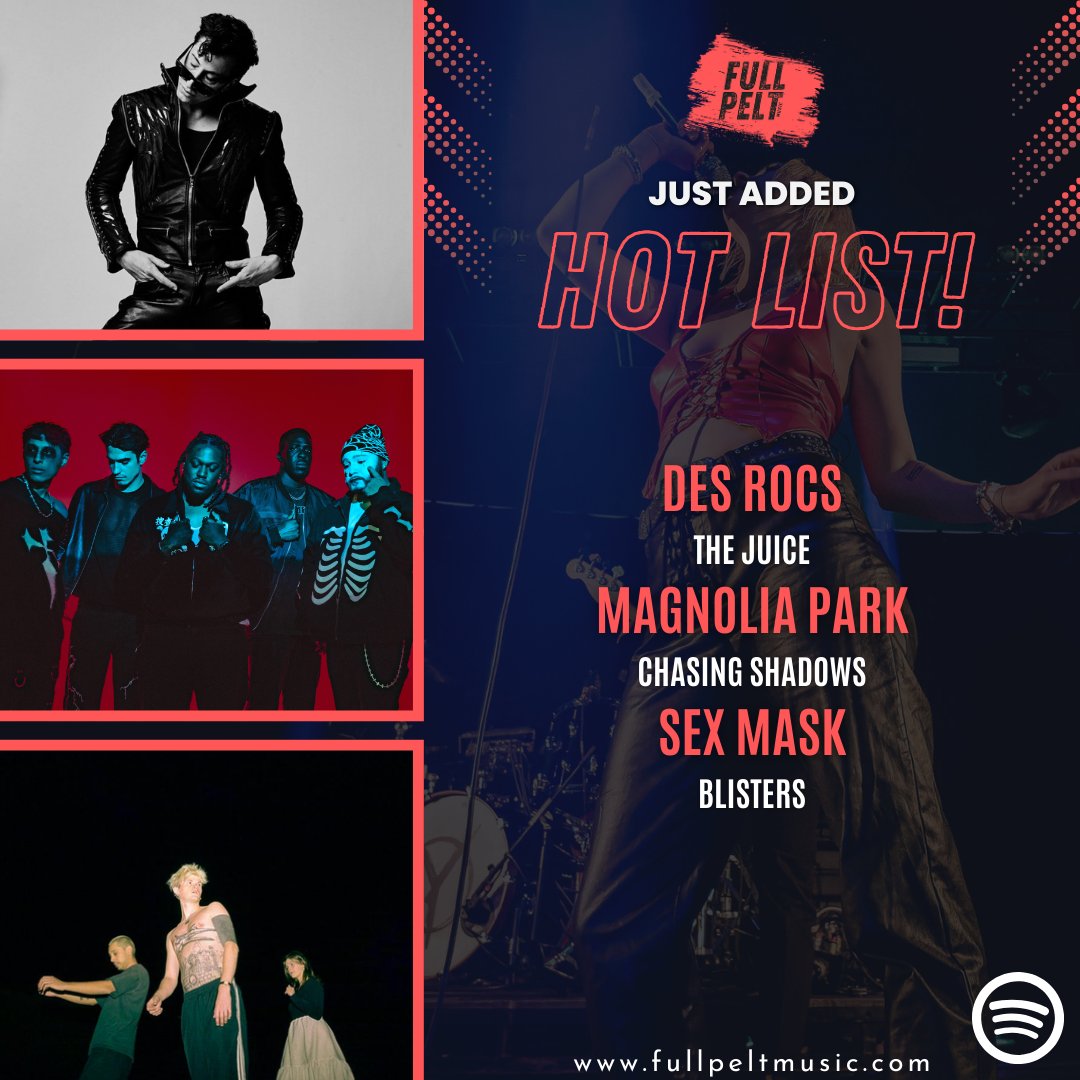 fullpeltmusic's tweet image. JUST ADDED to our Hot List!

@IamDesRocs - 'The Juice'
@Magnoliaparkfl - 'CHASING SHADOWS'
#sexmask - 'Blisters'

Links in comments ⬇️
