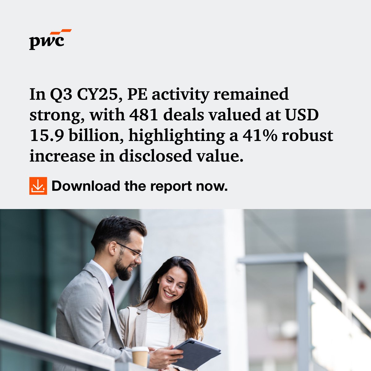 PwC_IN's tweet image. We recently launched the ‘Deals at a Glance’ report highlighting the robust momentum in India’s Private Equity (PE) activity in Q3 CY25.

Download the report: lnkd.in/g7NWDdxf

#PwCDeals